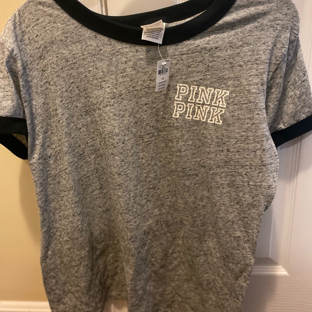 Pink Victoria Secret grey T-shirt
